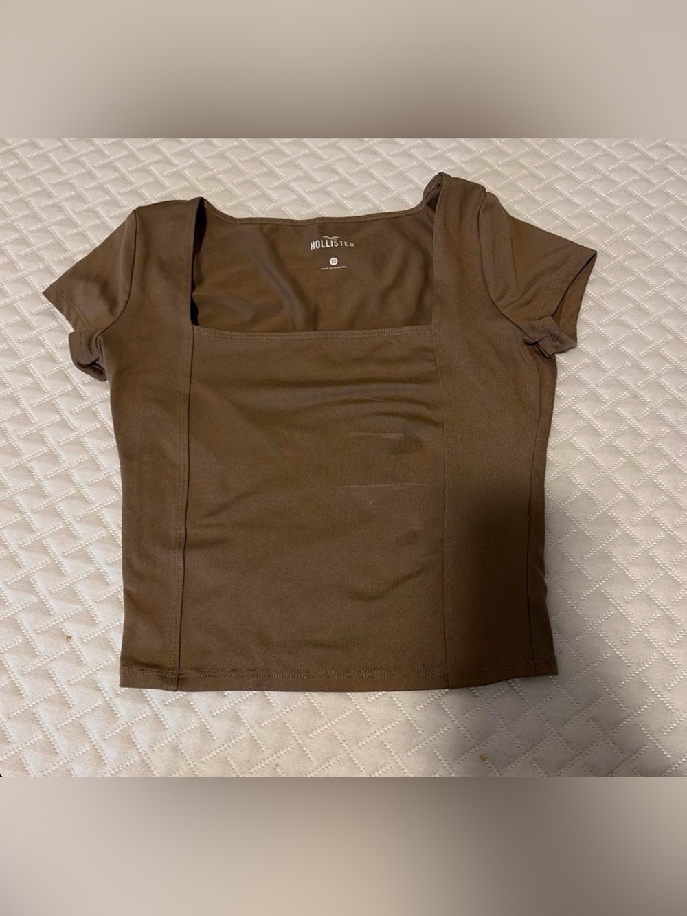 Hollister brown/tan square neck